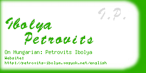 ibolya petrovits business card